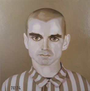 2. Witold Zacharewicz 80x80cm. olej, płótno 2023 Ofiary Wojny. Zrealizowano w ramach stypendium Ministra Kultury i Dziedzictwa Narodowego