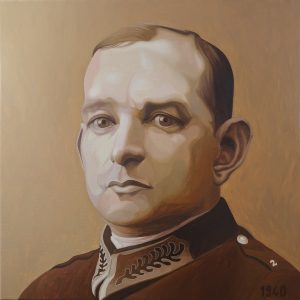 3.Ludwik Sosnowski 80x80cm. olej, płótno 2023 Ofiary Wojny. Zrealizowano w ramach stypendium Ministra Kultury i Dziedzictwa Narodowego