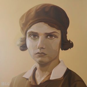 Ewa Matuszewska 80x80cm. olej, płótno Projekt Ofiary Wojny. Zrealizowano w ramach stypendium Ministra Kultury i dziedzictwa Narodwego